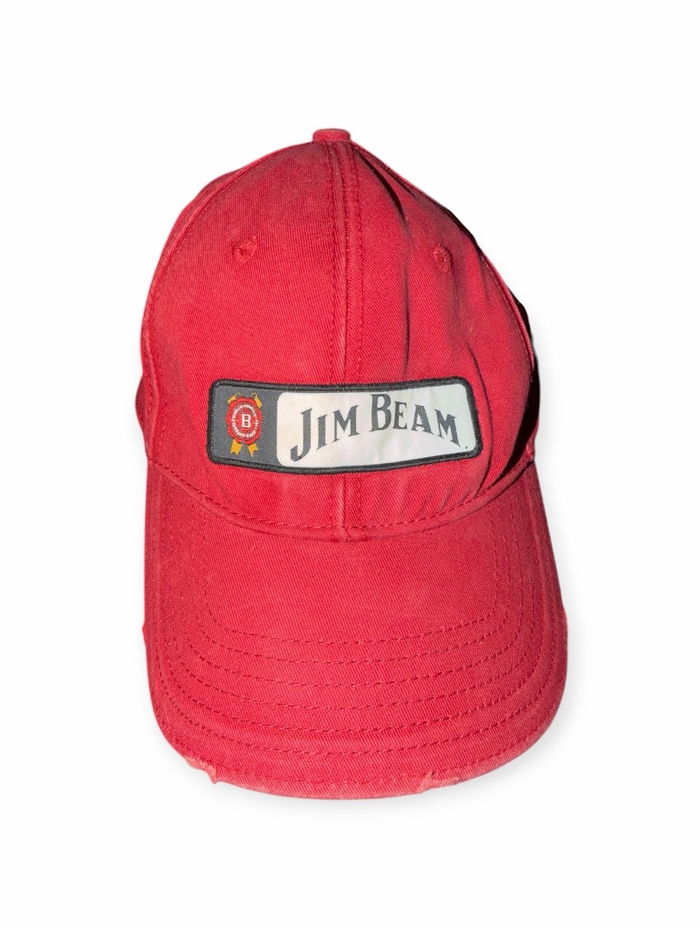 Jim Beam Red Distressed Baseball Cap